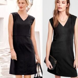 Garnet Hill Essential Black Shift Dress‎ Sleeveless Short Classic Minimalist 8